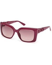 Guess - Gu00265-H 81T Sunglasses Injected Bordeaux Squared Normal - Lyst