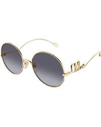 Chloé - Ch0372S 004 Sunglasses Metal Round - Lyst