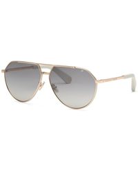 Philipp Plein - Spp007V Plein Signature 361X Sunglasses Metal Smoke Geometric Normal Nuanced - Lyst