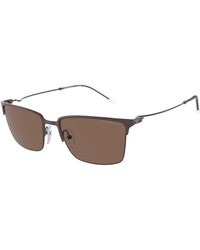 Emporio Armani - Ea2155 338073 Sunglasses Metal Squared Normal - Lyst