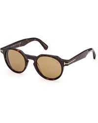 Tom Ford - Ft1358 Thomas-02 52E Sunglasses Acetate Round Normal - Lyst
