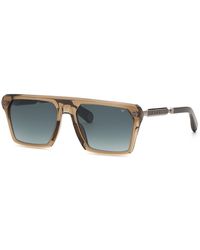 Philipp Plein - Spp228 Plein Hexagon Stud 09X8 Sunglasses Acetate Squared Normal Nuanced - Lyst
