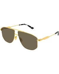 Bottega Veneta - Bv1509S 003 Sunglasses Metal Pilot Anti-Glare - Lyst