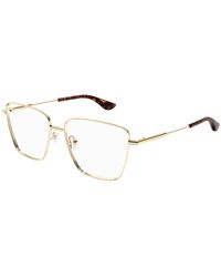 McQueen - Am0503O 002 Optical Frames Metal Transparent Squared - Lyst