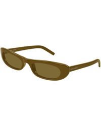 Saint Laurent - Sl 557 Shade 006 Sunglasses Acetate Round - Lyst