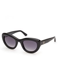 Guess - Gu00352 01B Sunglasses Injected Smoke Cat Eye Normal - Lyst