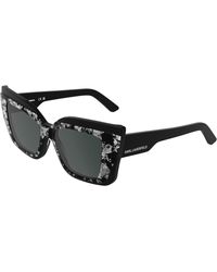 KARL LAGERFELD - Kl6204S 009 Sunglasses Acetate Smoke Squared Normal - Lyst