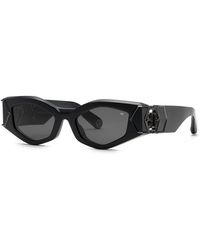Philipp Plein - Spp136M Plein Hera 700 Sunglasses Acetate Smoke Geometric Normal - Lyst