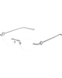 Gucci - Gg1702O 001 Optical Frames Metal Transparent Cat Eye - Lyst