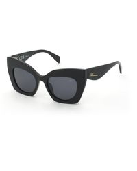 Blumarine - Sbm902 700 Sunglasses Acetate Smoke Butterfly Normal - Lyst
