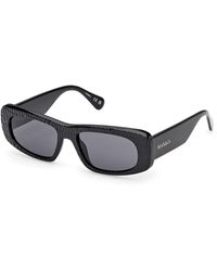 MAX&Co. - Mo0142 01A Sunglasses Injected Smoke Squared Normal - Lyst