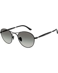 Giorgio Armani - Ar6177 300111 Sunglasses Steel Round Normal Shaded - Lyst