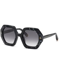 Philipp Plein - Spp039M Plein First Lady Hong Kong 0869 Sunglasses Acetate Geometric Normal Shaded - Lyst