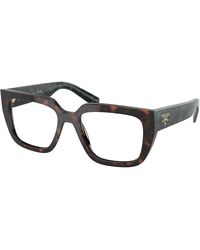 Prada - Pr A03V 18Z1O1 Optical Frames Acetate Transparent Geometric Normal - Lyst