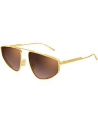 Bottega Veneta - Bv1466S 004 Sunglasses Metal Pilot - Lyst