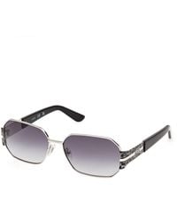 Guess - Gu00356 10B Sunglasses Metal Smoke Geometric Normal - Lyst
