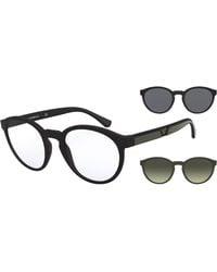 Emporio Armani - Ea4152 50421W Sunglasses Injected Transparent Pantos Normal - Lyst