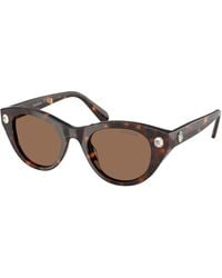 Swarovski - Sk6025 100273 Sunglasses Acetate Round Normal - Lyst