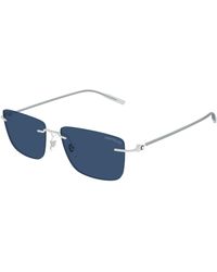 Montblanc - Mb0429S 004 Sunglasses Metal Squared - Lyst