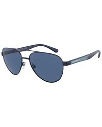 Emporio Armani - Ea2105 301880 Sunglasses Metal Pilot - Lyst