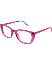 Saint Laurent - Sl 776 011 Optical Frames Acetate Transparent Squared - Lyst