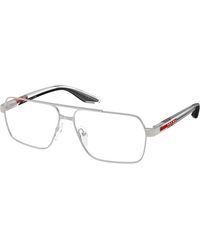 Prada Linea Rossa - Ps 51Tv 1Bc1O1 Optical Frames Metal Transparent Squared Normal - Lyst