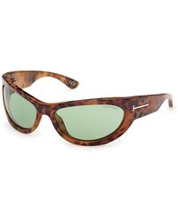 Tom Ford - Ft1365 Leona-02 55N Sunglasses Injected Cat Eye Normal - Lyst