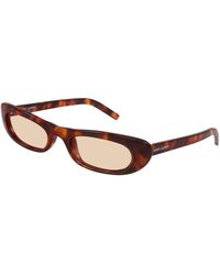 Saint Laurent - Sl 557 Shade 008 Sunglasses Acetate Round - Lyst