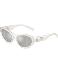 Dolce & Gabbana - Dg6207 30398V Sunglasses Injected Cat Eye Mirror - Lyst