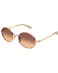 Chloé - Ch0326S 004 Sunglasses Metal Round - Lyst