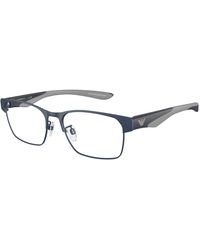 Emporio Armani - Ea1141 3018 Optical Frames Metal Transparent Squared Normal - Lyst