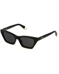 Furla - Sfu777 0700 Sunglasses Acetate Smoke Cat Eye Normal - Lyst