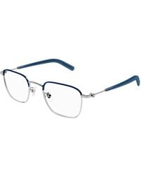 Montblanc - Mb0389O 009 Optical Frames Metal Transparent Squared - Lyst