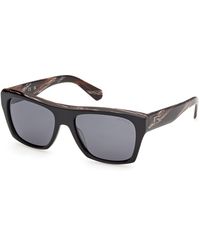 Guess - Gu00368 01D Sunglasses Acetate Smoke Squared Polarized - Lyst