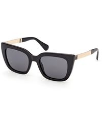 MAX&Co. - Mo0157 01A Sunglasses Injected Smoke Cat Eye Normal - Lyst