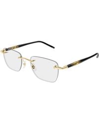 Montblanc - Mb0346O 005 Optical Frames Metal Transparent Squared - Lyst