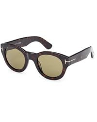 Tom Ford - Ft1212 Lucinda 52N Sunglasses Acetate Verde Round Normal - Lyst