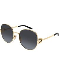 Gucci - Gg2047S 001 Sunglasses Metal Round - Lyst