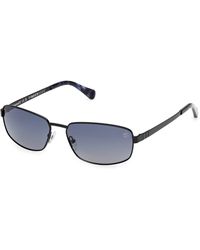 Timberland - Tb00066 02D Sunglasses Metal Smoke Squared Polarized - Lyst