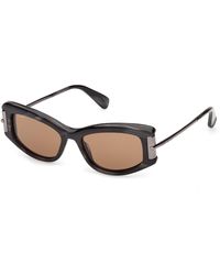 Max Mara - Mm0189 63E Sunglasses Acetate Smoke Cat Eye Normal - Lyst