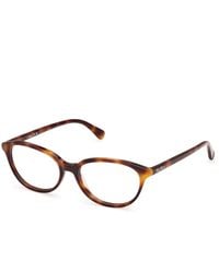 Max Mara - Mm5265 52 Optical Frames Acetate Round Normal - Lyst