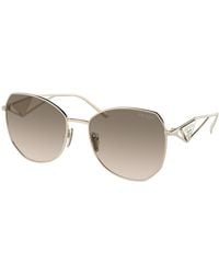 Prada - Pr 57Ys Zvn3D0 Sunglasses Steel Geometric Normal Shaded - Lyst