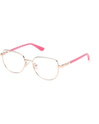 Guess - Gu50140 028 Optical Frames Metal Round Normal - Lyst