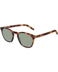 Saint Laurent - Sl 28 Slim 002 Sunglasses Acetate Squared Normal - Lyst