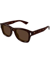 Saint Laurent - Sl 801 002 Sunglasses Acetate Round - Lyst