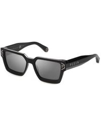 Philipp Plein - Spp005M Plein Brave Shade 700X Sunglasses Acetate Smoke Squared Normal Nuanced - Lyst