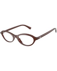 Emporio Armani - Ea3289U 6454 Optical Frames Acetate Transparent Round Normal - Lyst