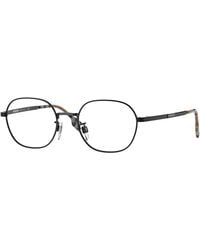 Burberry - Be1369Td 1001 Optical Frames Titanium Transparent Round Normal - Lyst