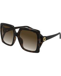 Gucci - Gg0876Sa 002 Sunglasses Acetate Squared Normal Shaded - Lyst