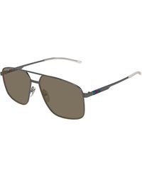 Gucci - Gg1676S Ruthenium Metal Aviator Sunglasses - Lyst